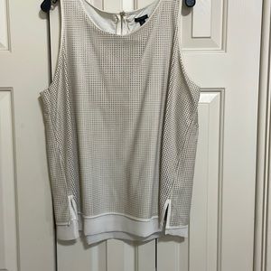 Anne Taylor White leather mesh shirt
